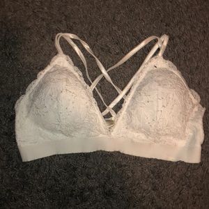 Strappy lace white bralette